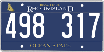 RI license plate 498317