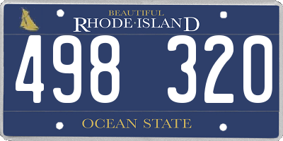 RI license plate 498320