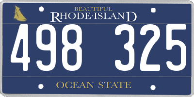 RI license plate 498325