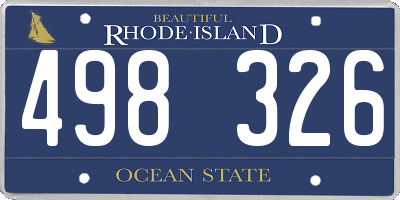 RI license plate 498326