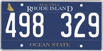 RI license plate 498329