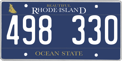 RI license plate 498330
