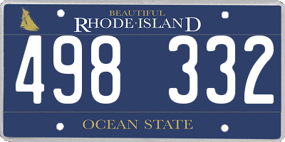 RI license plate 498332