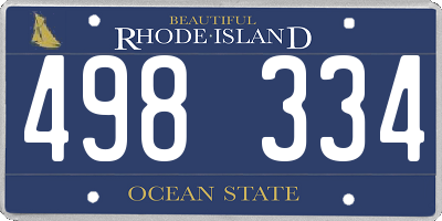 RI license plate 498334