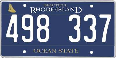 RI license plate 498337
