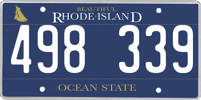 RI license plate 498339