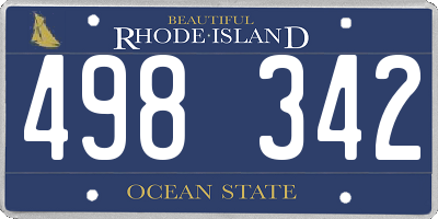 RI license plate 498342