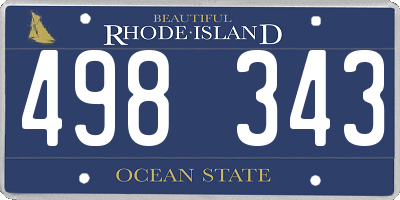 RI license plate 498343
