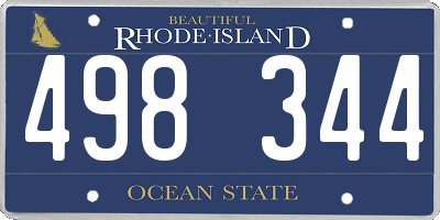RI license plate 498344