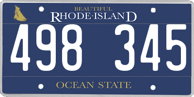 RI license plate 498345
