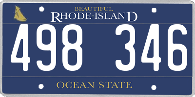 RI license plate 498346