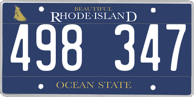 RI license plate 498347