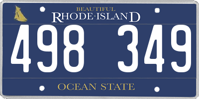 RI license plate 498349