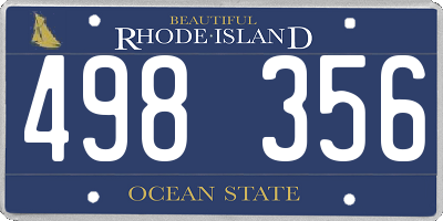 RI license plate 498356