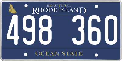 RI license plate 498360