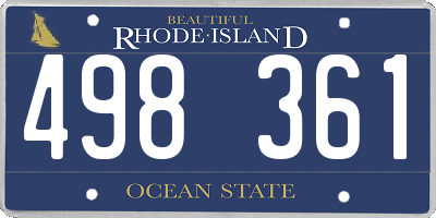 RI license plate 498361