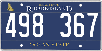 RI license plate 498367