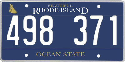 RI license plate 498371