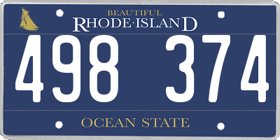 RI license plate 498374
