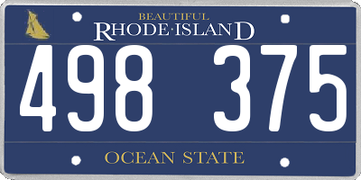 RI license plate 498375