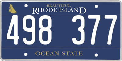 RI license plate 498377