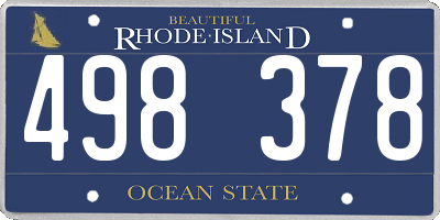RI license plate 498378