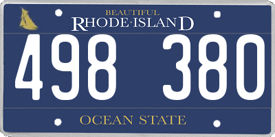 RI license plate 498380