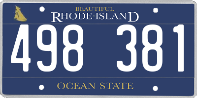 RI license plate 498381