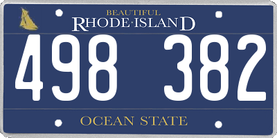 RI license plate 498382