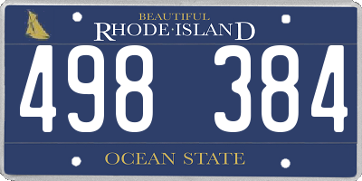 RI license plate 498384