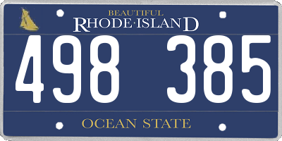 RI license plate 498385
