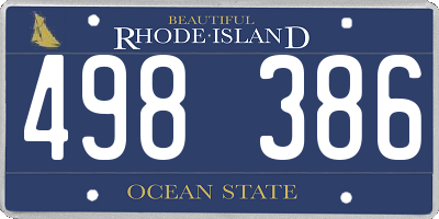 RI license plate 498386
