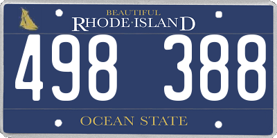 RI license plate 498388