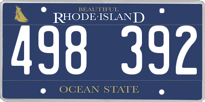 RI license plate 498392