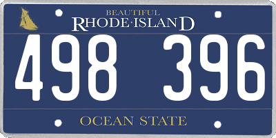 RI license plate 498396