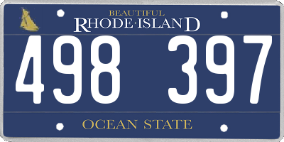RI license plate 498397