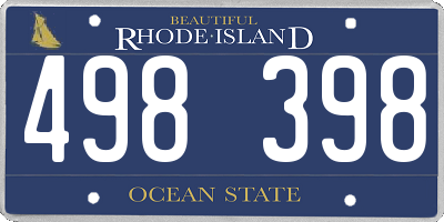 RI license plate 498398