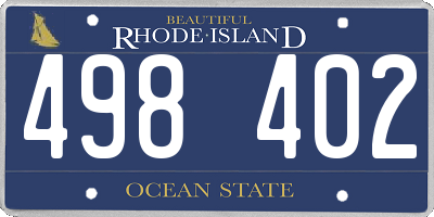 RI license plate 498402