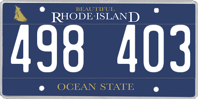 RI license plate 498403