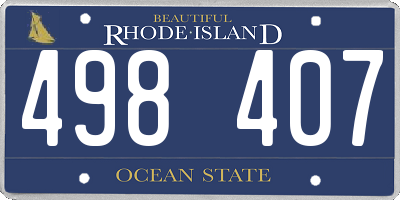 RI license plate 498407