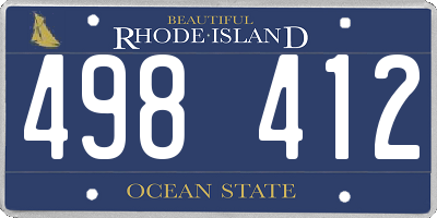 RI license plate 498412