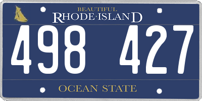 RI license plate 498427