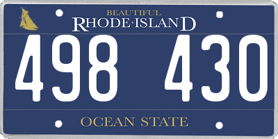 RI license plate 498430