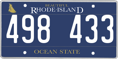 RI license plate 498433
