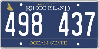 RI license plate 498437
