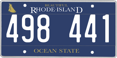 RI license plate 498441