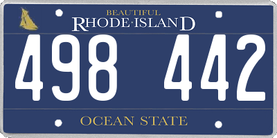RI license plate 498442