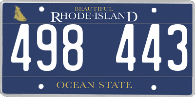 RI license plate 498443