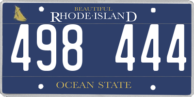 RI license plate 498444