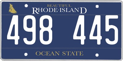 RI license plate 498445